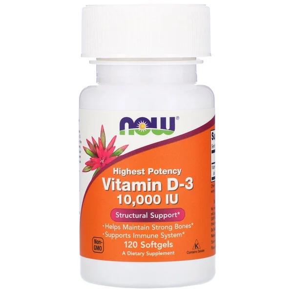 Vitamina D3 10000 Ui (120 Softgels) Now Foods