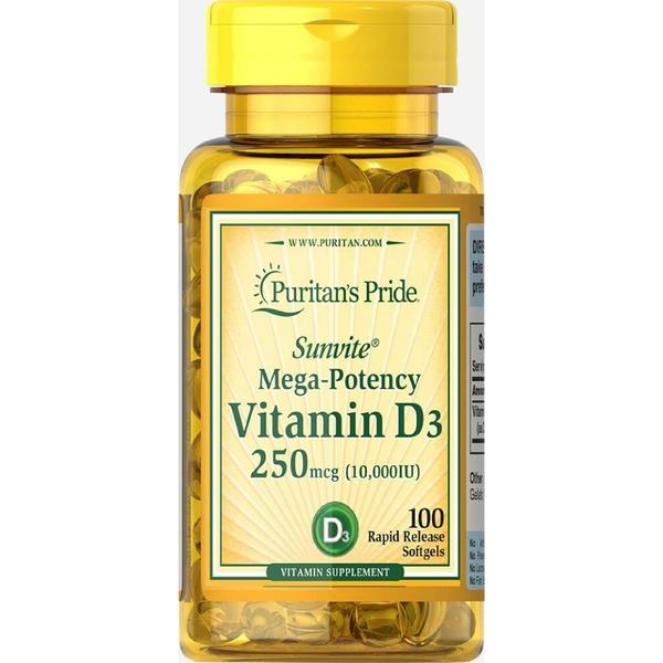 Vitamina D3 10000ui 200 Softgels Importado - Puritans Pride - Puritan's Pride