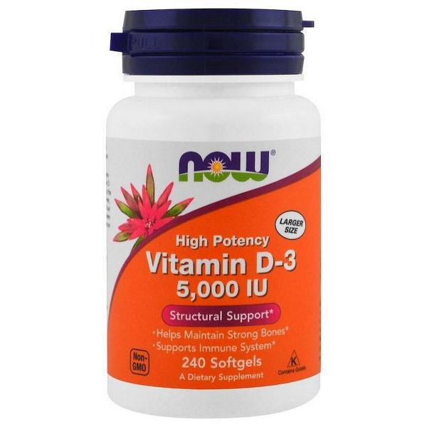 Vitamina D3 5.000 Ui 240 Softgels - Now Foods