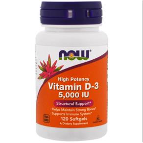 Vitamina D3 5000 UI (120 Softgels) Now Foods