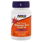 Vitamina D3 5000IU 120 Softgels- Now foods