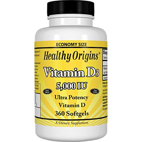 Vitamina D3 5000ui (360 Softgels) - Healthy Origins