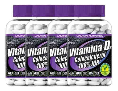 Vitamina D3 Colecalciferol 1000mg 4 X 120 Tabletes - Lauton