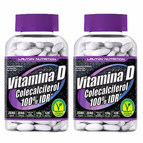 Vitamina D3 (Colecalciferol) - 2 Un de 120 Tabletes - Lauton