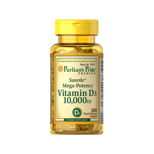 Vitamina D3 Saúde Óssea 100 Capsulas 10.000ui Puritans Pride