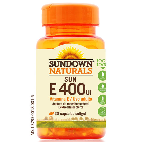 Vitamina e Sundown 400ui C/ 30 Cápsulas