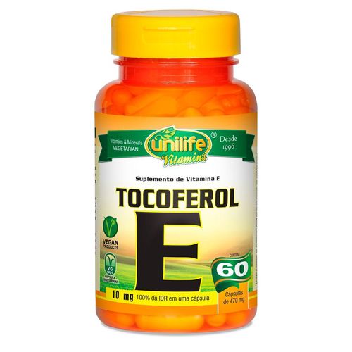 Vitamina e Tocoferol 60 Cáps (470mg) - Unilife