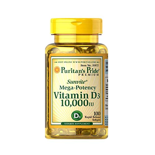 Vitamina D3 10000ui 200 Softgels Importado - Puritans Pride