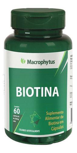 Vitamina H Biotina 60 Cápsulas 250mg Cabelo e Unhas - Macrophytus