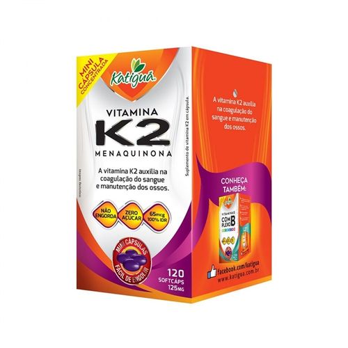 Tudo sobre 'Vitamina K2 (menaquinona-7) 120caps 125mg'