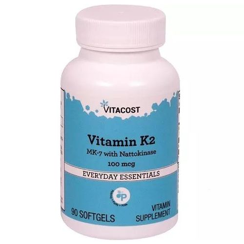 Vitamina K2 Mk7 100mcg com Nattokinase Importada -90 Cáps