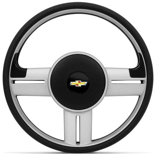 Tudo sobre 'Volante Esportivo Rallye Slim Prata Corsa Celta Astra com Acionador de Buzina Sem Cubo + Emblema Gm'