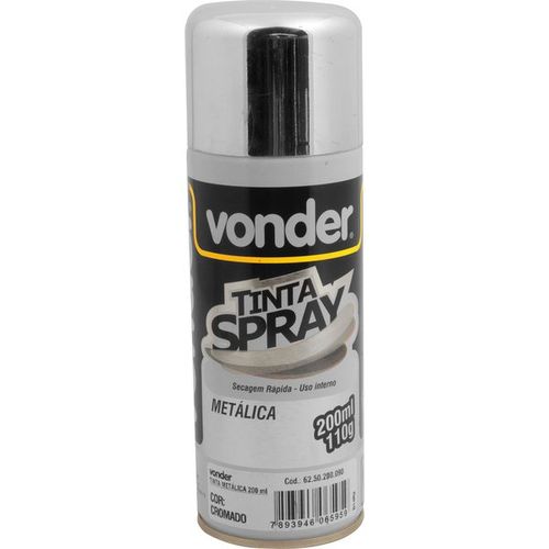 Vonder - Tinta em Spray Metálica, Cromada, com 200 Ml