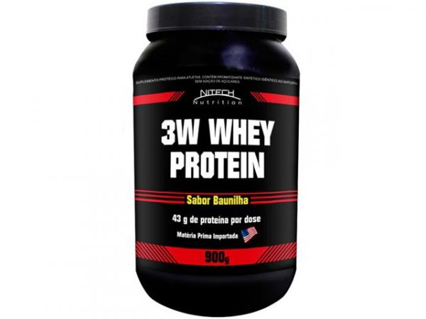 3W Whey Protein 900g Morango - Nitech Nutrition