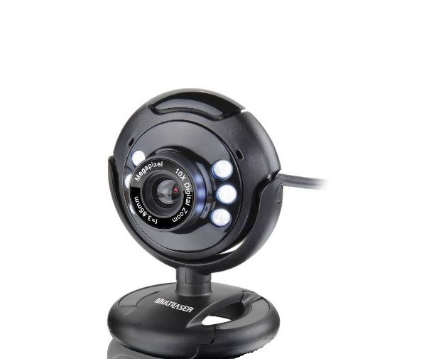 Web Cam com Microfone Preta Night Vision Wc045 Multilaser