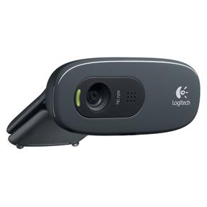 Web Cam Logitech C270 HD 720P 3 Megapixels com Microfone Cor Chumbo e Preto