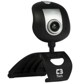Webcam C3 Tech WB2102-P 30MP com Microfone Embutido e Botão Snapshot - Preto/Prata