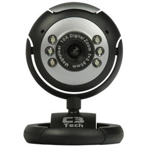 Webcam C3 Tech WB2101-P 30.0MP com Microfone Integrado - Preto/Prata