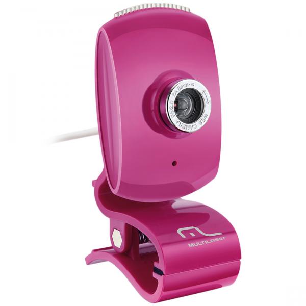 Webcam com Microfone Facelook 16MP Rosa WC048 - Multilaser