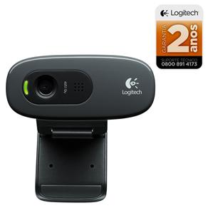 Webcam Logitech C270 HD 3.0MP com Microfone Integrado - Preto