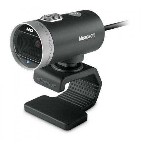 Webcam Microsoft Lifecam Cinema 720p HD Preto - USB, com Microfone