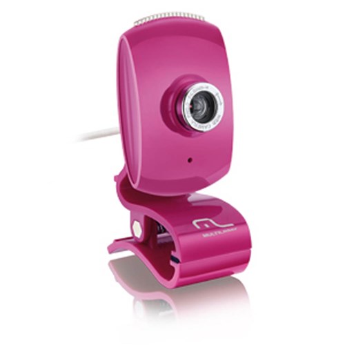 Webcam Multilaser Facelook com Microfone USB Rosa - WC048