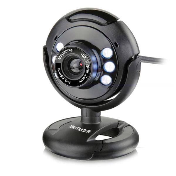Webcam Multilaser Nightvision WC045, Plug e Play, 16Mp, Microfone, Usb, Preto - Multilaser