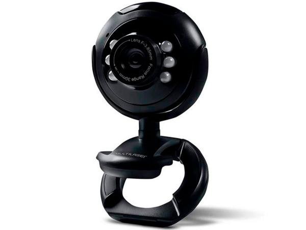 Webcam Multilaser Plug e Play 16MP Nightvision Microfone USB Preto - WC045
