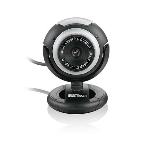 Webcam Multilaser Plug e Play 16mp Vision Mic Usp Preto/Graf