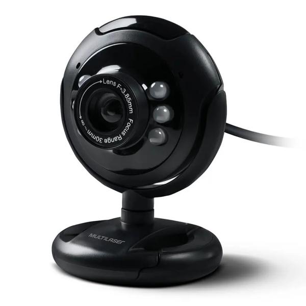 Webcam Multilaser WC045 Nightvision Plug e Play 16Mp Microfone Usb Preto