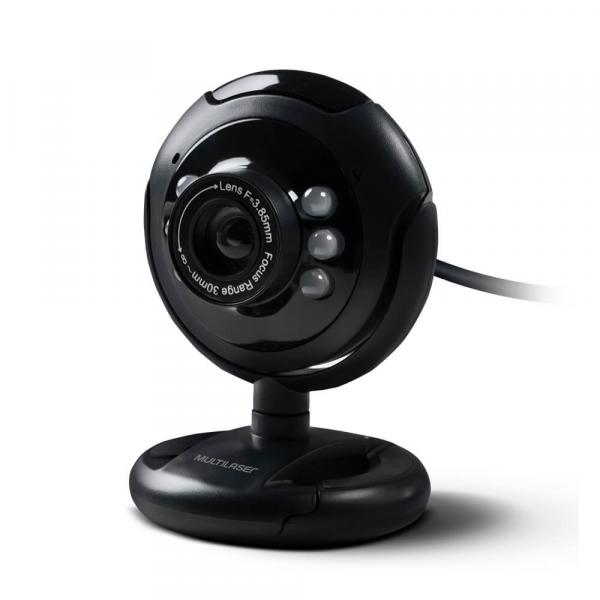 Webcam Plug e Play 16MP Nightvision Microfone USB WC045, Preto - Multilaser