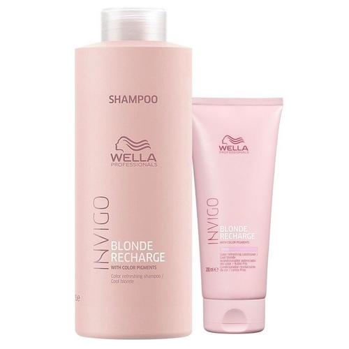 Wella Invigo Blonde Recharge Kit Shampoo 1L + Condicionador 200ml
