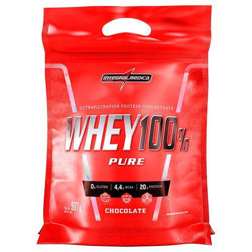 Whey 100% Pure Pouch 907G - Integralmédica - B30194-1