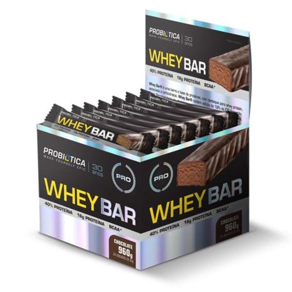 Whey Bar High Protein - 24 Unidades 40g Chocolate - Probiótica