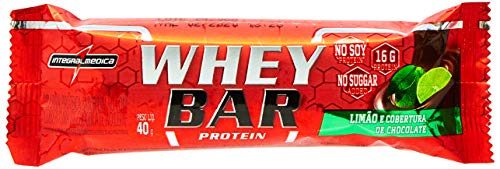 Whey Bar Protein, IntegralMedica, Limão, 40 G, 24 Unidades