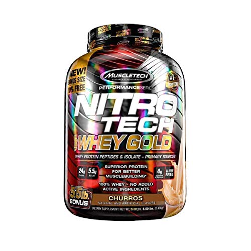 Whey Gold Nitro Tech, Muscletech, Churros, 2490 G
