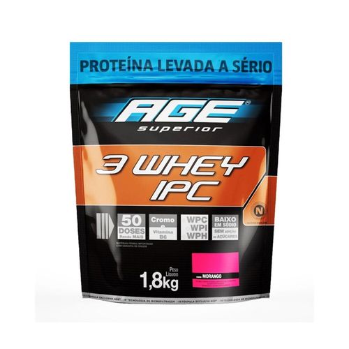 3 Whey Ipc Age Refil 1,8kg - Morango - Nutrilatina