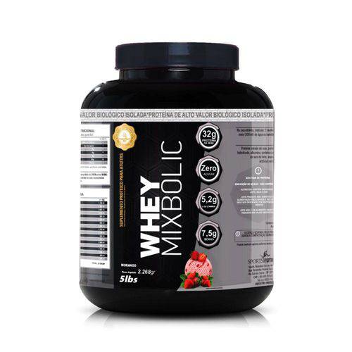 Whey Mix Bolic 5lbs (2268g) - 32g de Proteína Morango - Sports Nutrition