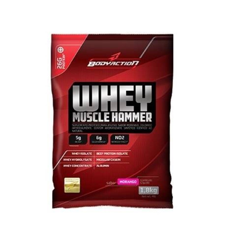 Whey Muscle Hammer 1,8kg - Body Action-Morango