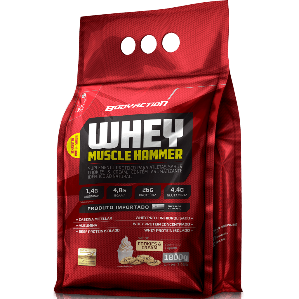 Whey Muscle Hammer 1.8Kg Cookies Body Action