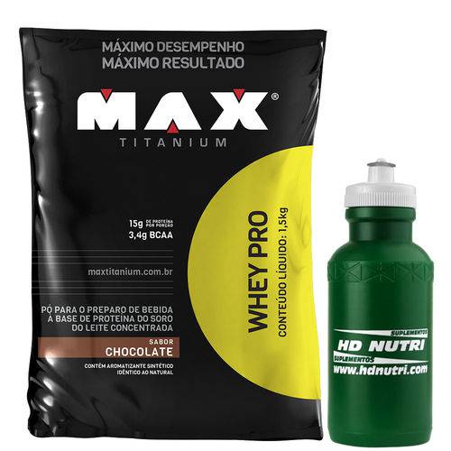 Whey Pro 1,5 Kg Refil - Max Titanium + Squeeze