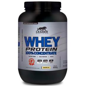 Whey Protein 100% Concentrate - Leader Nutrition - Baunilha - 900 G