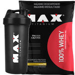 Whey Protein 100% 2kg (Vit. Frutas) + Coqueteleira - Max Titanium