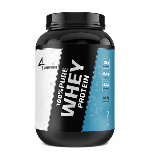 Tudo sobre 'Whey Protein 100% Pure Concentrado 907g 4Gains Nutrition'