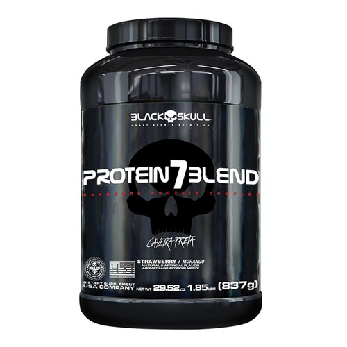 Whey Protein 7 Blend 837g Morango - Black Skull