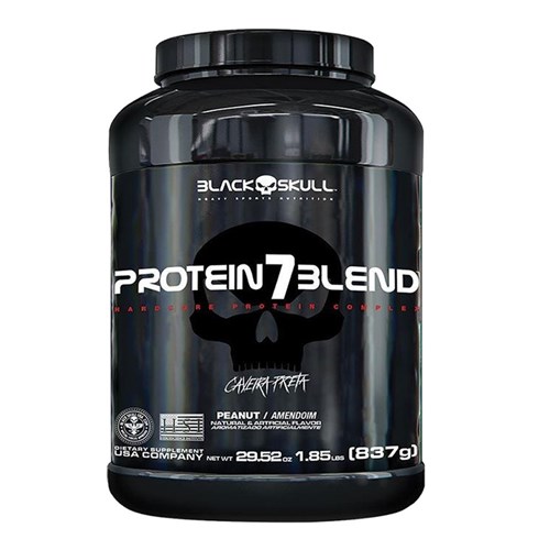 Whey Protein 7 Blend - Black Skull-837G-Morango