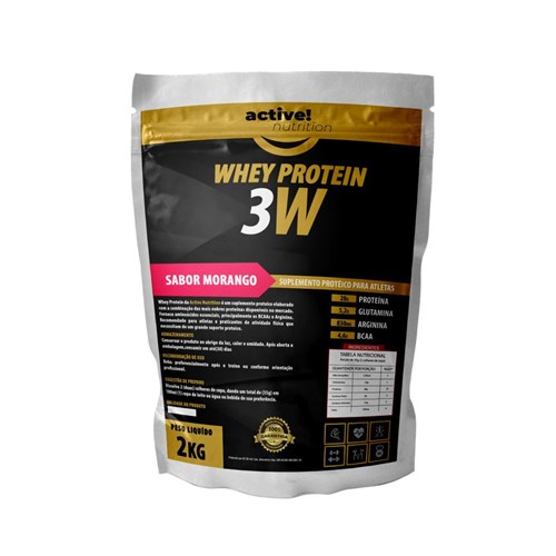 Whey Protein 3w 2kg Morango Active Nutrition