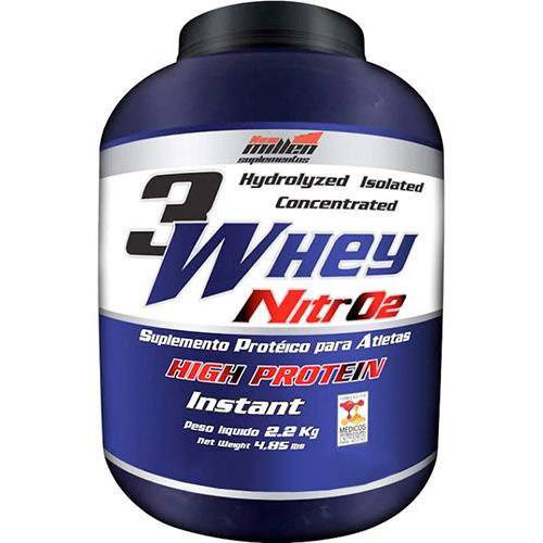 Whey 3W NitrO2 2,2kg New Millen - Morango