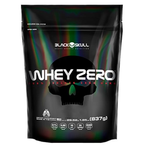 Whey Zero Refil - 837g - Baunilha - Black Skull