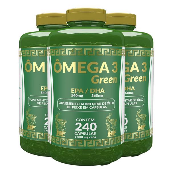 3x Omega 3 - Óleo de Peixe 1000mg 240cps Cada - Hf Suplements